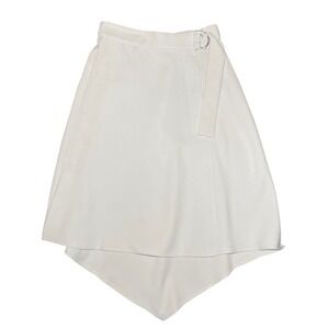 Harlowe & Graham Cream Asymmetric Midi Skirt